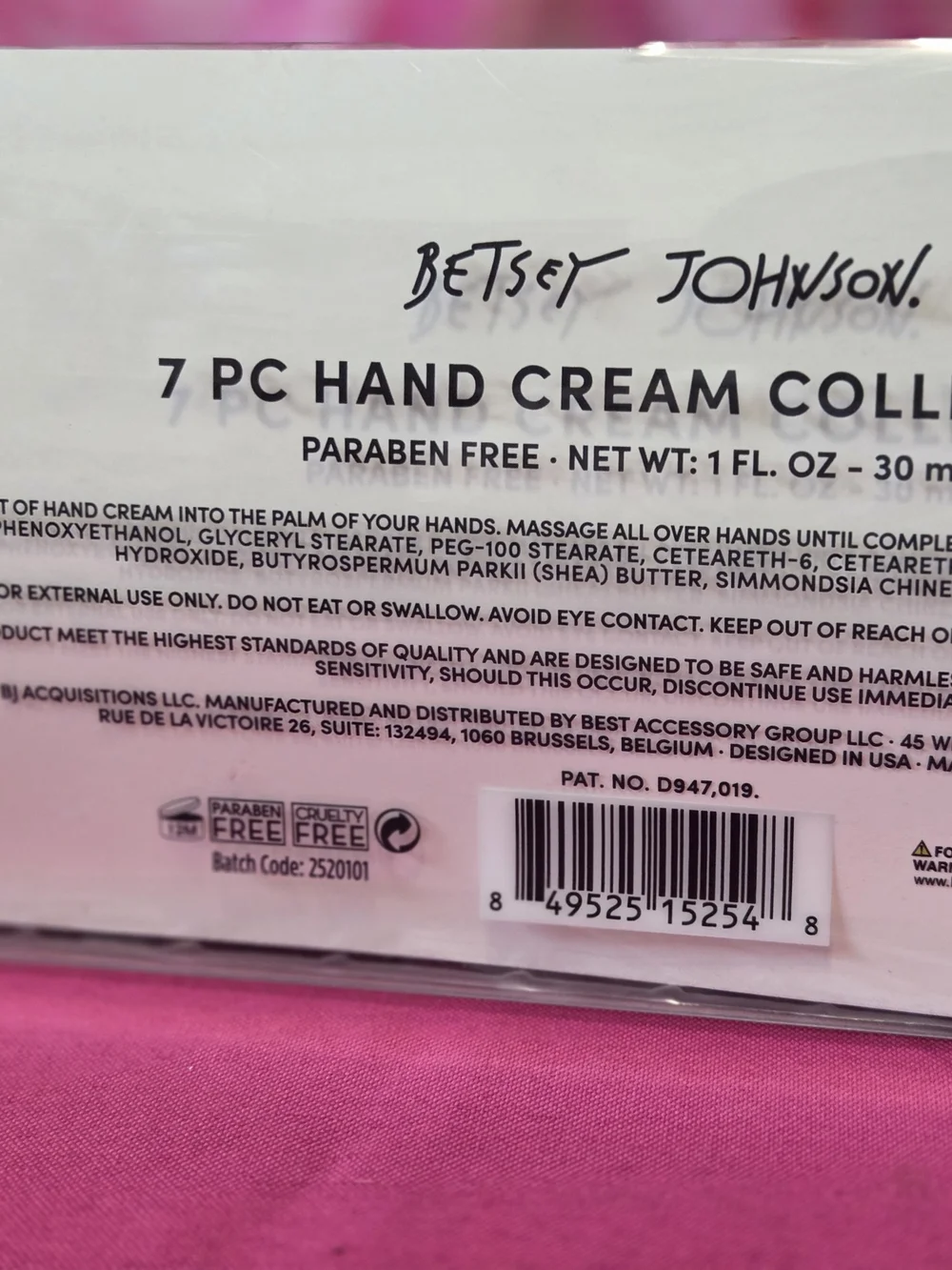 Betsey Johnson 7pc Vivid Rose & Floral Hand Cream Collection - Pink